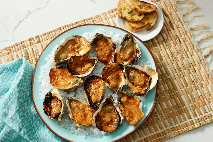 Char-grilled Honey Parmesan Oysters