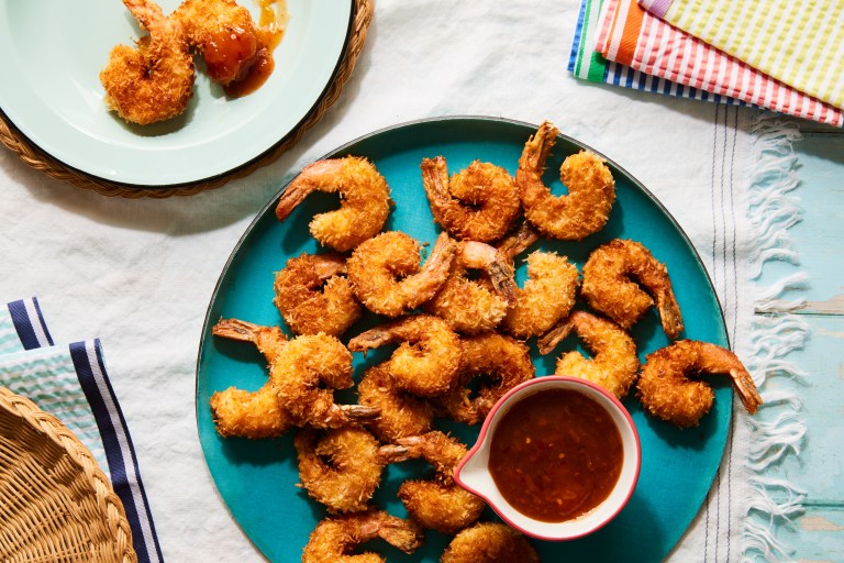 Skinny Baked Popcorn Shrimp