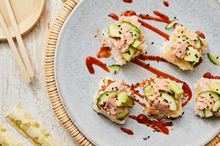 Spicy Tuna on Crispy Rice Rolls